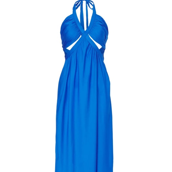 Line & Dot Cobalt Blue Maxi Dress - Picture 3 of 9